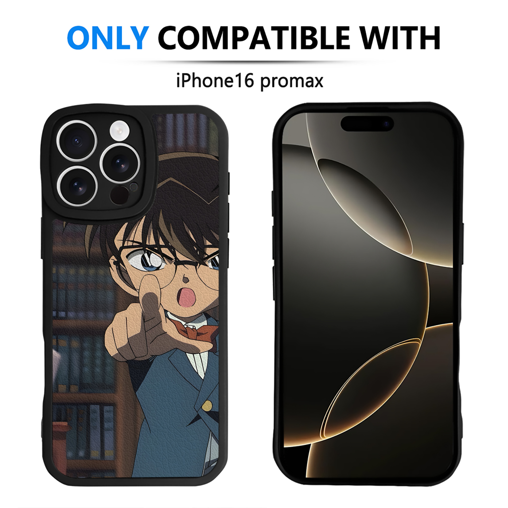 （画像用） 名探偵コナン Detective Conan 【iPhone 16シリーズ対応】シリコンスマホケース（レザー調） 材質：シリコン
